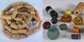 Old ceramic, stone and glass beads
